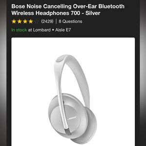 ***SOLD*** Bose Noise Cancelling Over-Ear Bluetooth Wireless Headphones 700